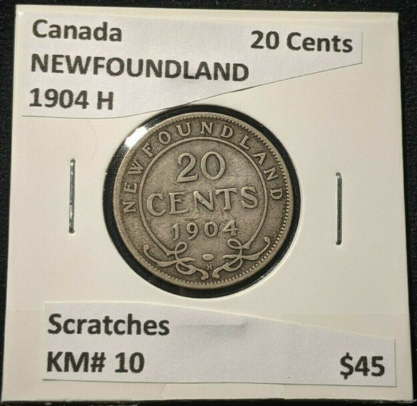 Canada NEWFOUNDLAND 1904 H 20 Cents KM# 10 Scratches #1197