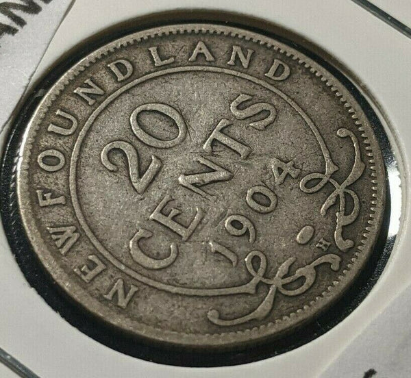 Canada NEWFOUNDLAND 1904 H 20 Cents KM# 10 Scratches #1197