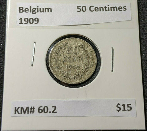 Belgium 1909 50 Centimes KM# 60.2 #560