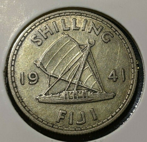 Fiji 1941 Shilling KM# 12 Cleaned #534