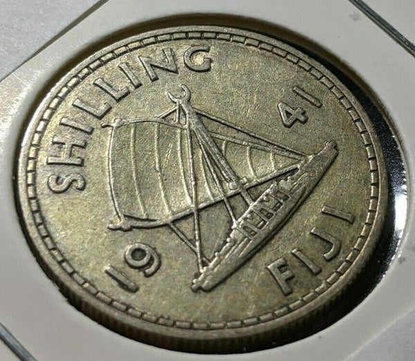 Fiji 1941 Shilling KM# 12 Cleaned #534