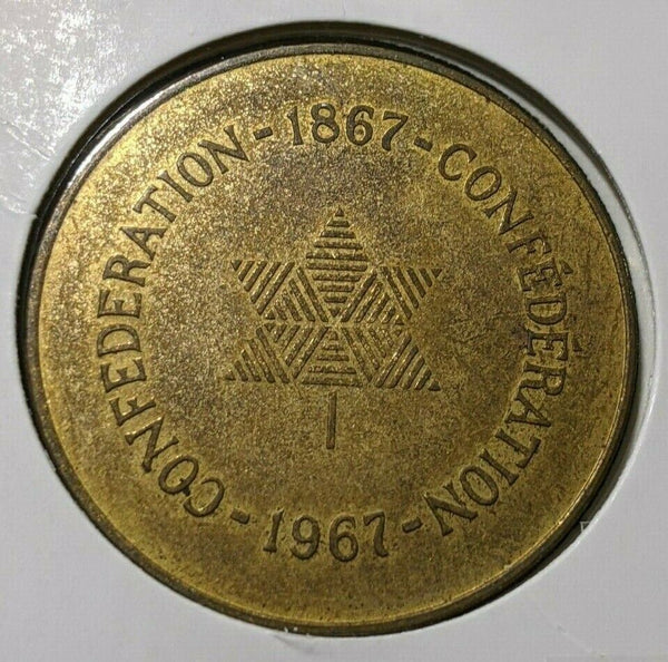 1867-1967 Canada Confederation Brass Token Coin #1114