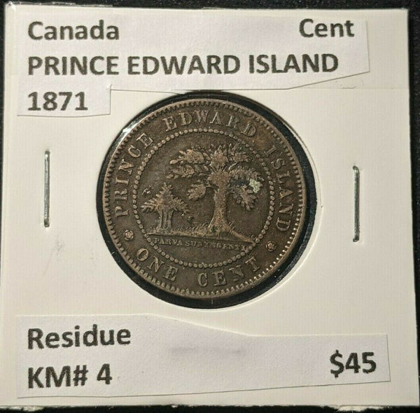 Canada PRINCE EDWARD ISLAND 1871 Cent KM# 4 Residue #1209