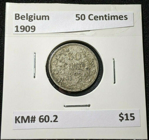 Belgium 1909 50 Centimes KM# 60.2 #559