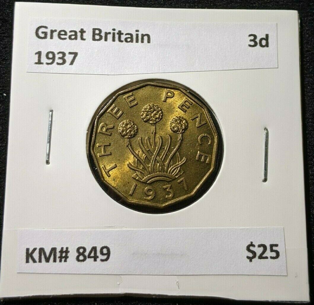 Great Britain 1937 Threepence 3d KM# 849 #995