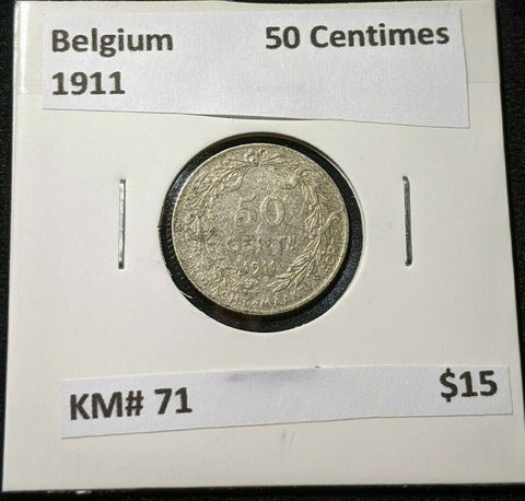 Belgium 1911 50 Centimes KM# 71 #545