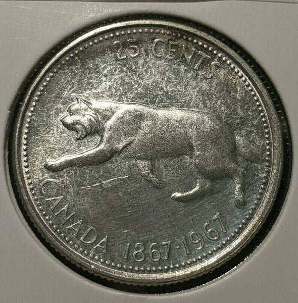 Canada 1967 PL Proof Like 25 Cents KM# 68 Scratches #1182