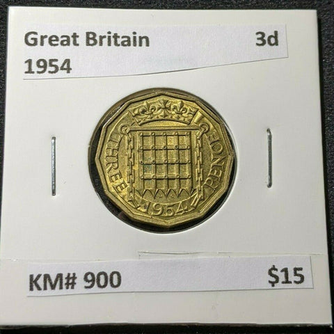 Great Britain 1954 Threepence 3d KM# 900 #0883