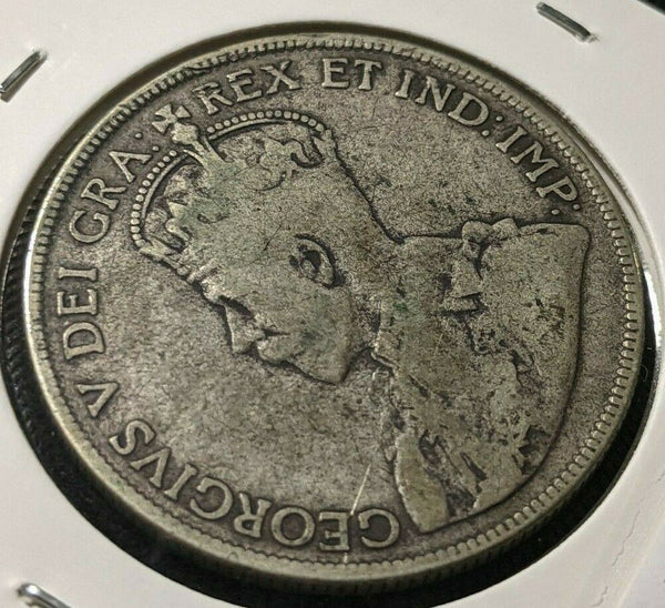 Canada 1929 50 Cents KM# 25a PVC Damage #1103