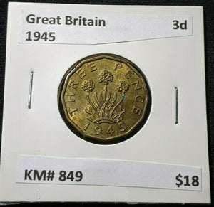 Great Britain 1945 Threepence 3d KM# 849 #993