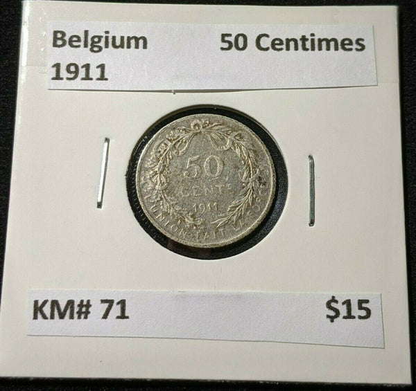 Belgium 1911 50 Centimes KM# 71 #551