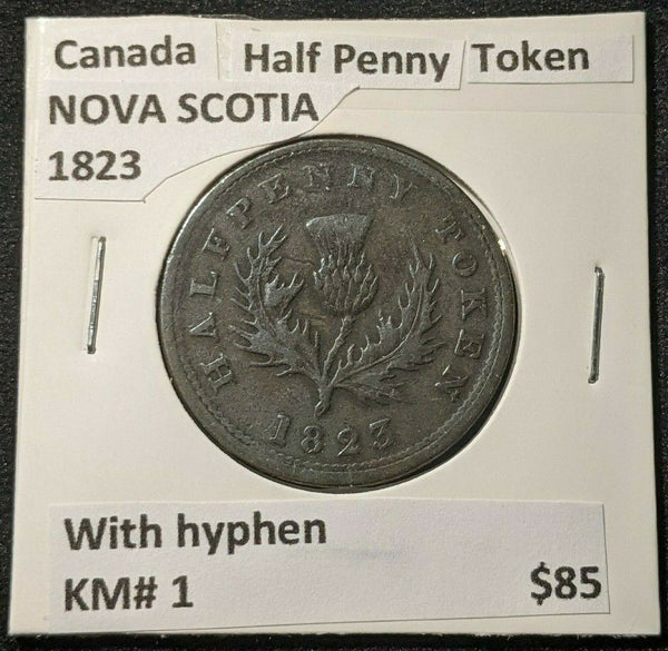 Canada NOVA SCOTIA 1823 Half Penny Token With hyphen KM# 1 #1219