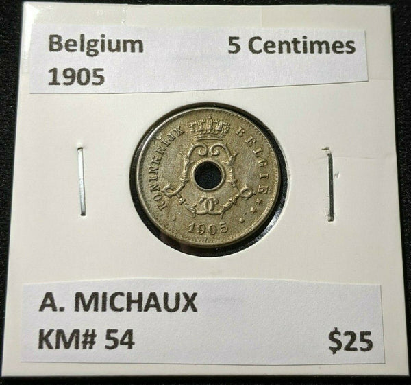 Belgium 1905 5 Centimes A. MICHAUX KM# 54 #1912