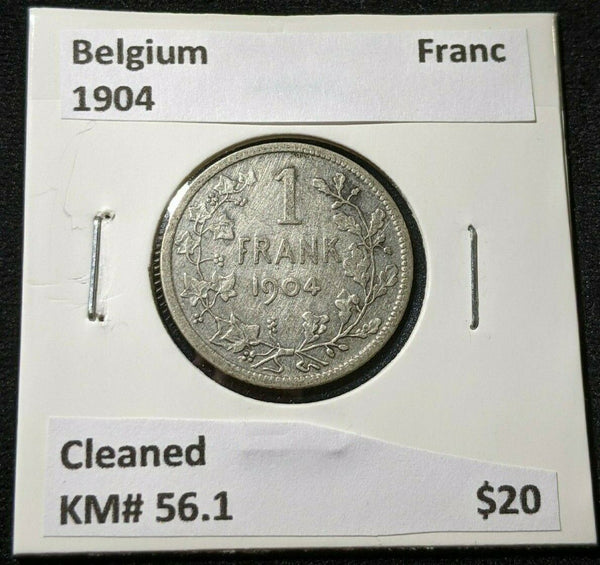 Belgium 1904 Franc KM# 56.1 Cleaned #526