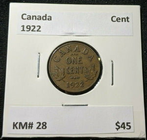 Canada 1922 Cent KM# 28 #1040