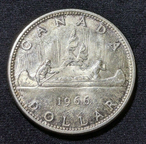 Canada 1966 Dollar Large Beads KM# 64.1 Cleaned #502