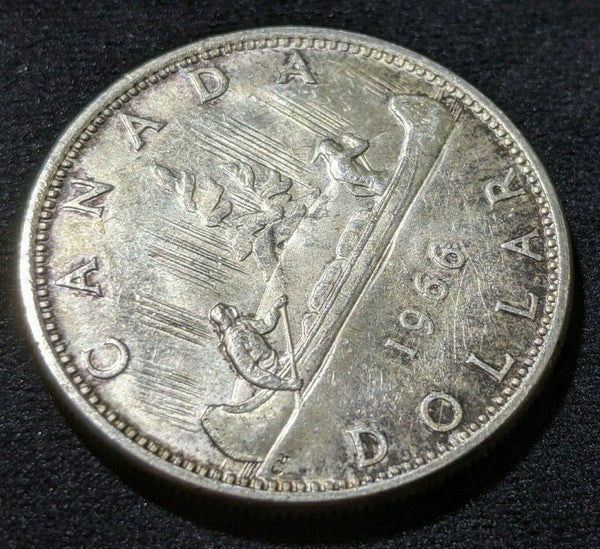 Canada 1966 Dollar Large Beads KM# 64.1 Cleaned #502