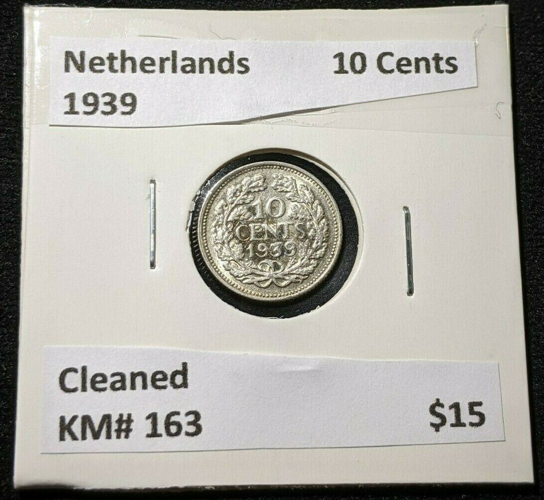 Netherlands 1939 10 Cents KM# 163 Cleaned #565
