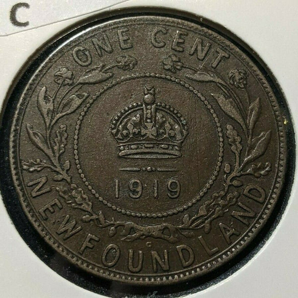 Canada NEWFOUNDLAND 1919 C Large Cent KM# 16 Scratches #1215