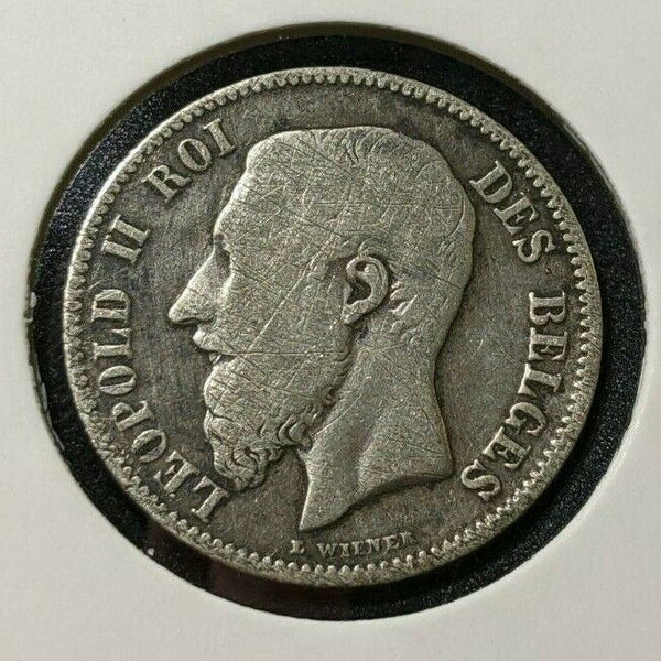 Belgium 1898 50 Centimes KM# 26 Cleaned #558