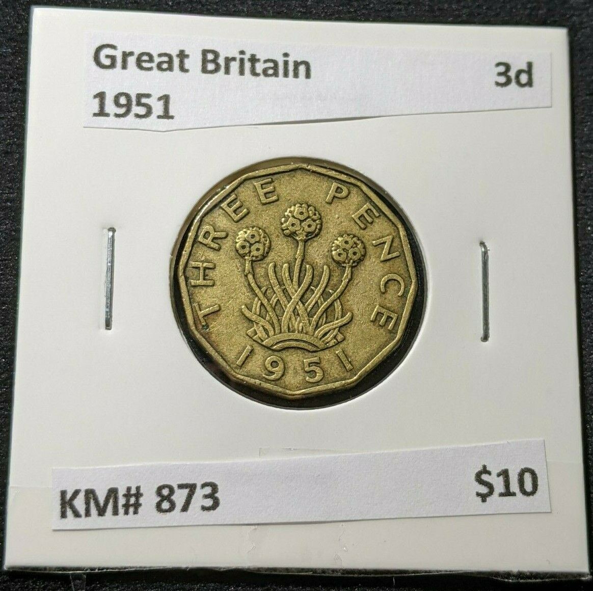 Great Britain 1951 Threepence 3d KM# 873 #0880