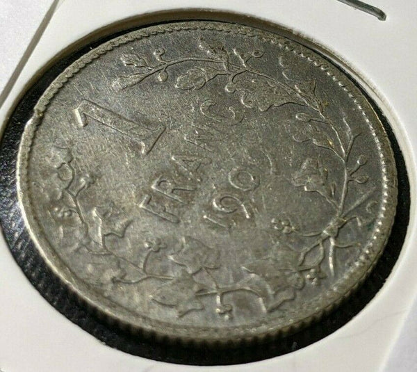 Belgium 1909 Franc KM# 56.1 Cleaned #508