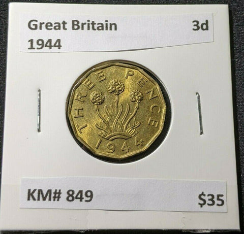 Great Britain 1944 Threepence 3d KM# 849 #964