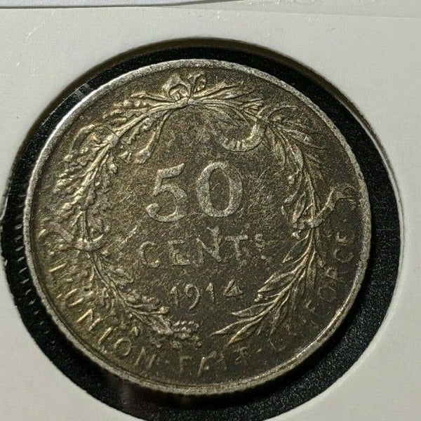 Belgium 1914 50 Centimes KM# 70 Cleaned #564