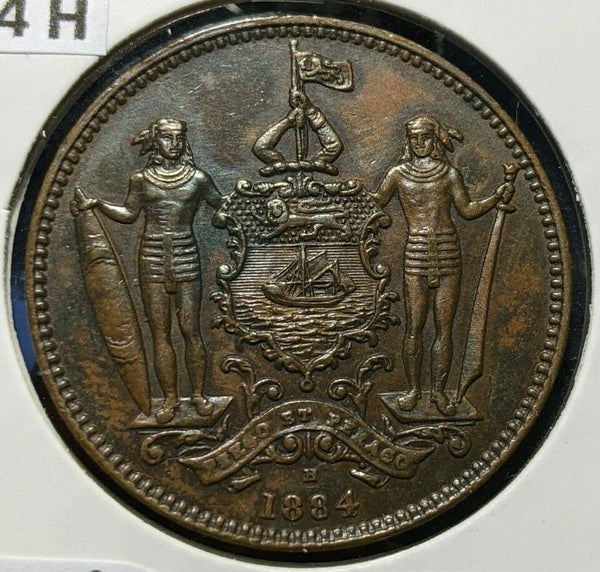 British North Borneo 1884 H Cent KM# 2 Cleaned #136