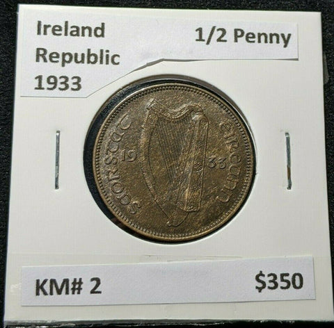 Ireland Republic 1933 1/2 Penny KM# 2 #134