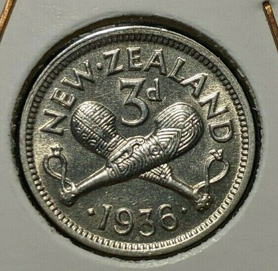 New Zealand 1936 3 Pence Threepence 3d KM# 1 #111
