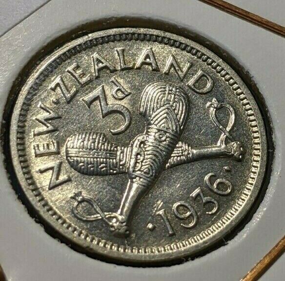 New Zealand 1936 3 Pence Threepence 3d KM# 1 #102