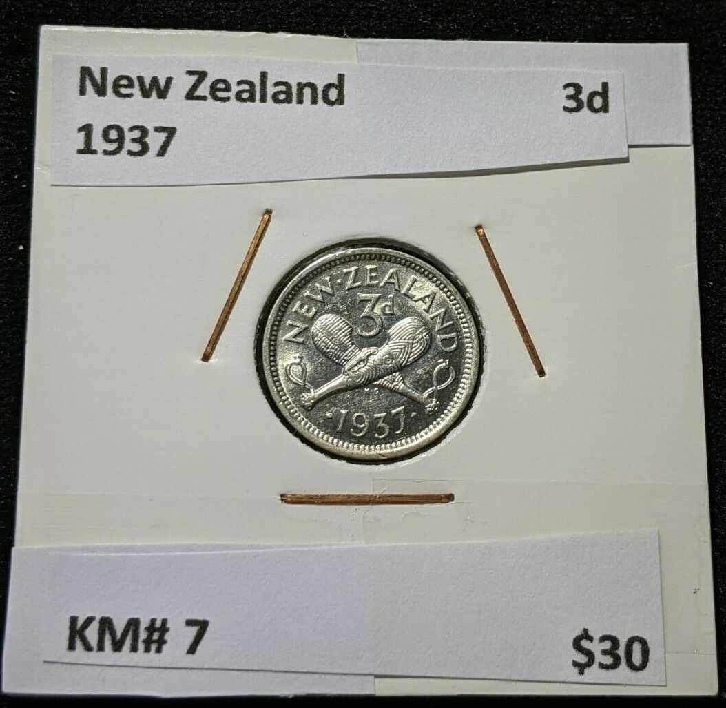 New Zealand 1937 3 Pence Threepence 3d KM# 7 #104