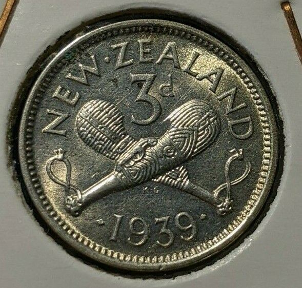 New Zealand 1939 3 Pence Threepence 3d KM# 7 #132