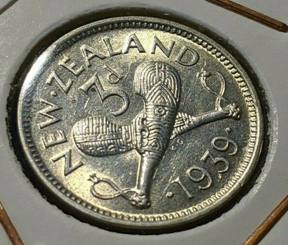New Zealand 1939 3 Pence Threepence 3d KM# 7 #132