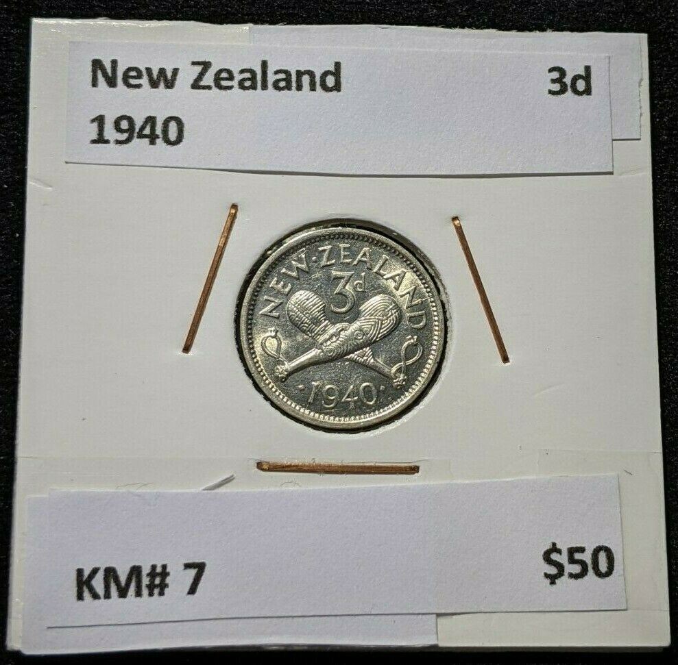 New Zealand 1940 3 Pence Threepence 3d KM# 7 #106