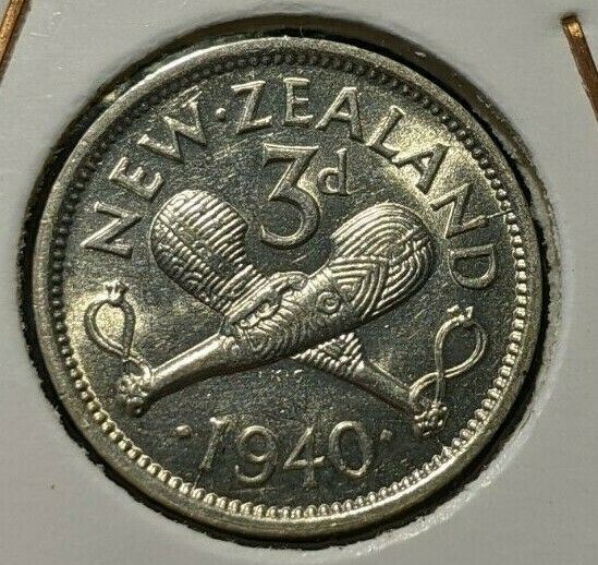 New Zealand 1940 3 Pence Threepence 3d KM# 7 #106