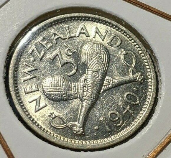 New Zealand 1940 3 Pence Threepence 3d KM# 7 #106