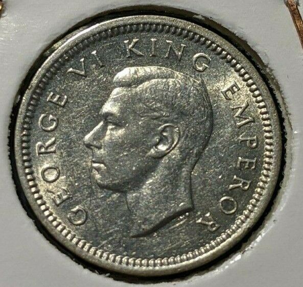 New Zealand 1940 3 Pence Threepence 3d KM# 7 #106