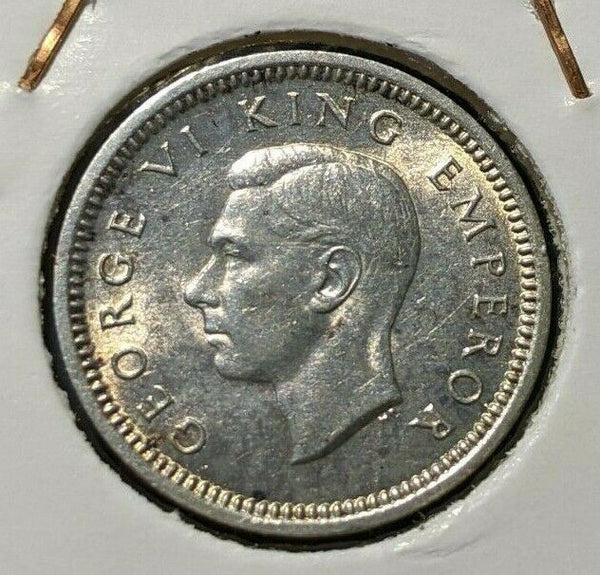 New Zealand 1942 3 Pence Threepence 3d KM# 7 #128