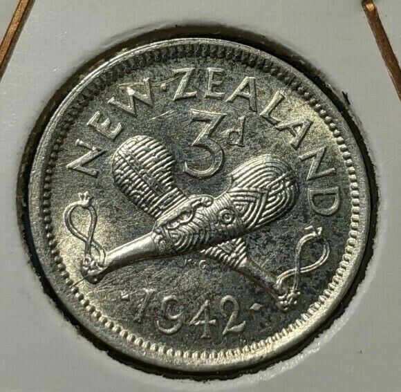 New Zealand 1942 3 Pence Threepence 3d KM# 7 #110