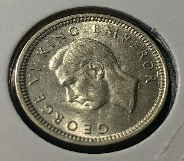 New Zealand 1945 3 Pence Threepence 3d KM# 7 #080
