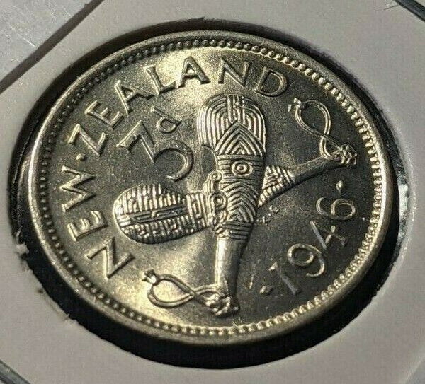 New Zealand 1946 3 Pence Threepence 3d KM# 7 #085