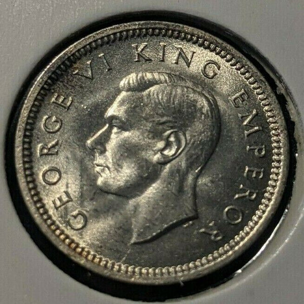 New Zealand 1946 3 Pence Threepence 3d KM# 7 #078