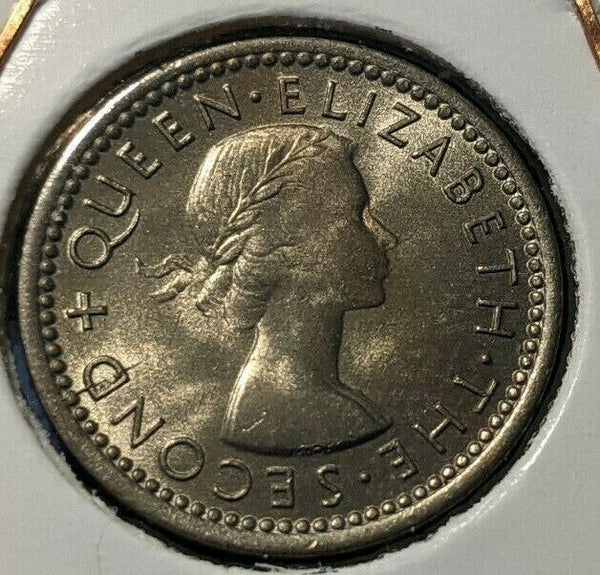 New Zealand 1953 3 Pence Threepence 3d KM# 25.1 #060