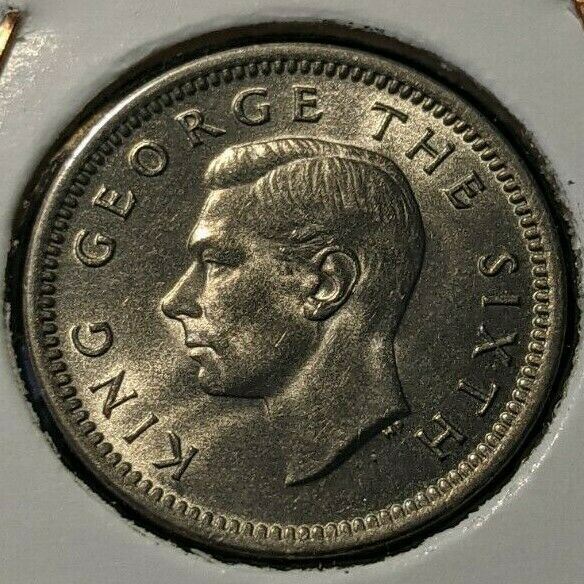 New Zealand 1952 3 Pence Threepence 3d KM# 15 #050