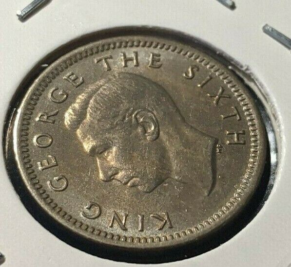 New Zealand 1952 3 Pence Threepence 3d KM# 15 #084