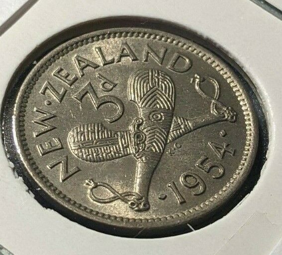 New Zealand 1954 3 Pence Threepence 3d KM# 15 #067