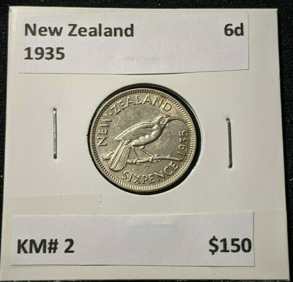 New Zealand 1935 6 Pence Sixpence 6d KM# 2 #087