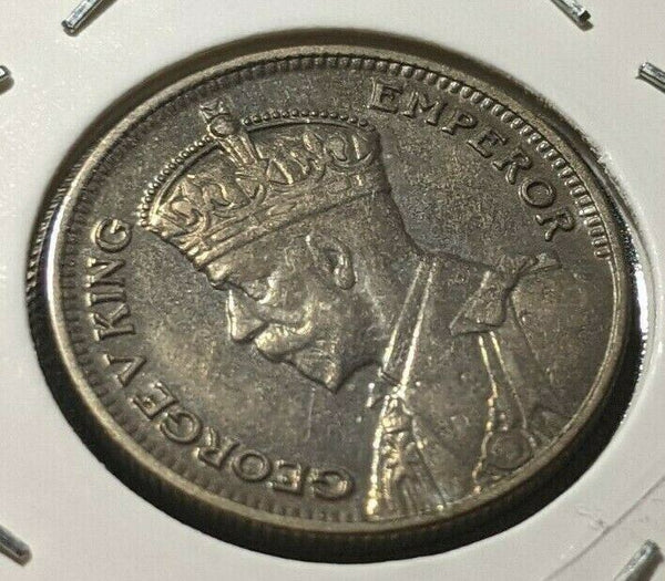 New Zealand 1934 6 Pence Sixpence 6d KM# 2 Cleaned #052